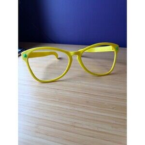 Vintage H Fishlove Chicago Novelty Glasses Yellow Oversized Frame Star
